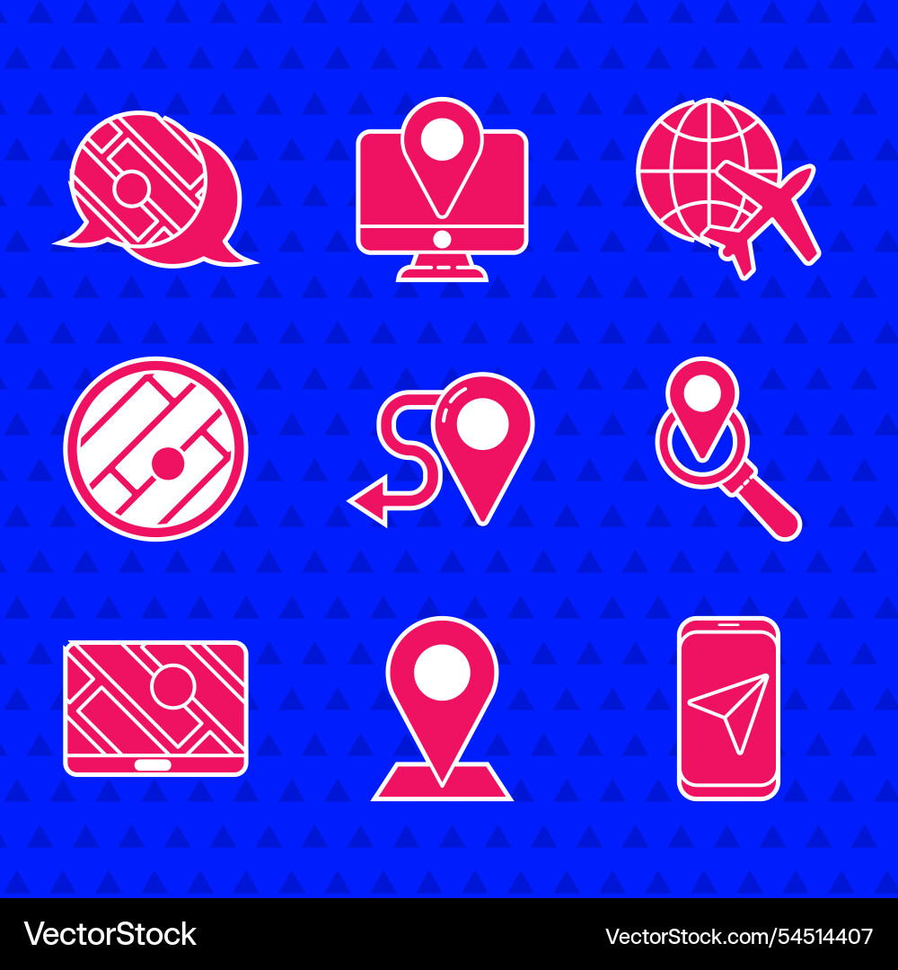 Set route location city map navigation Set route location city map navigation vector image