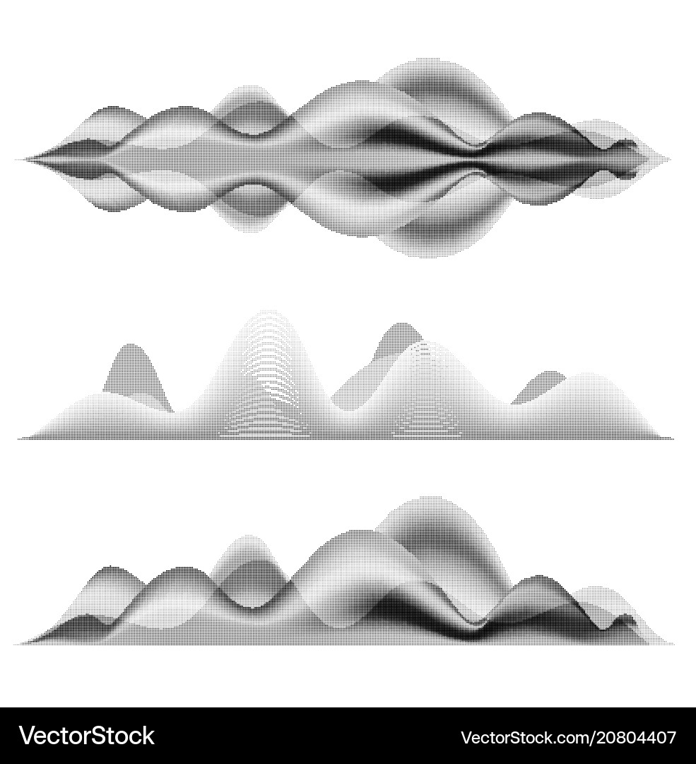 Sound Waves Halftone Pattern Vector Image