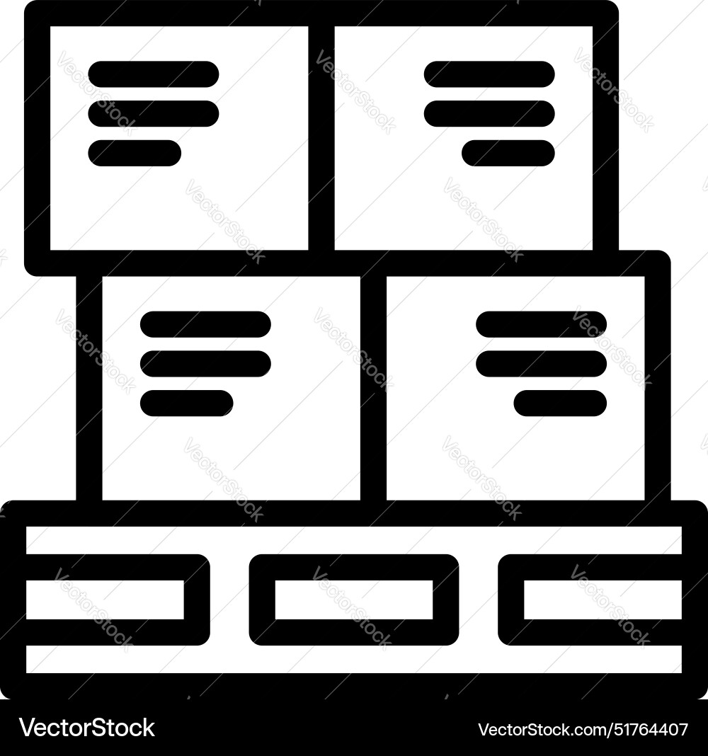 Stack of cardboard boxes sitting on wooden pallet Vector Image