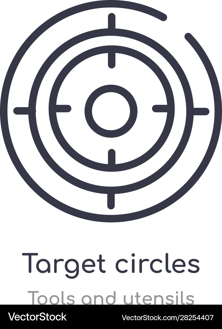 Target circles outline icon isolated line from Vector Image