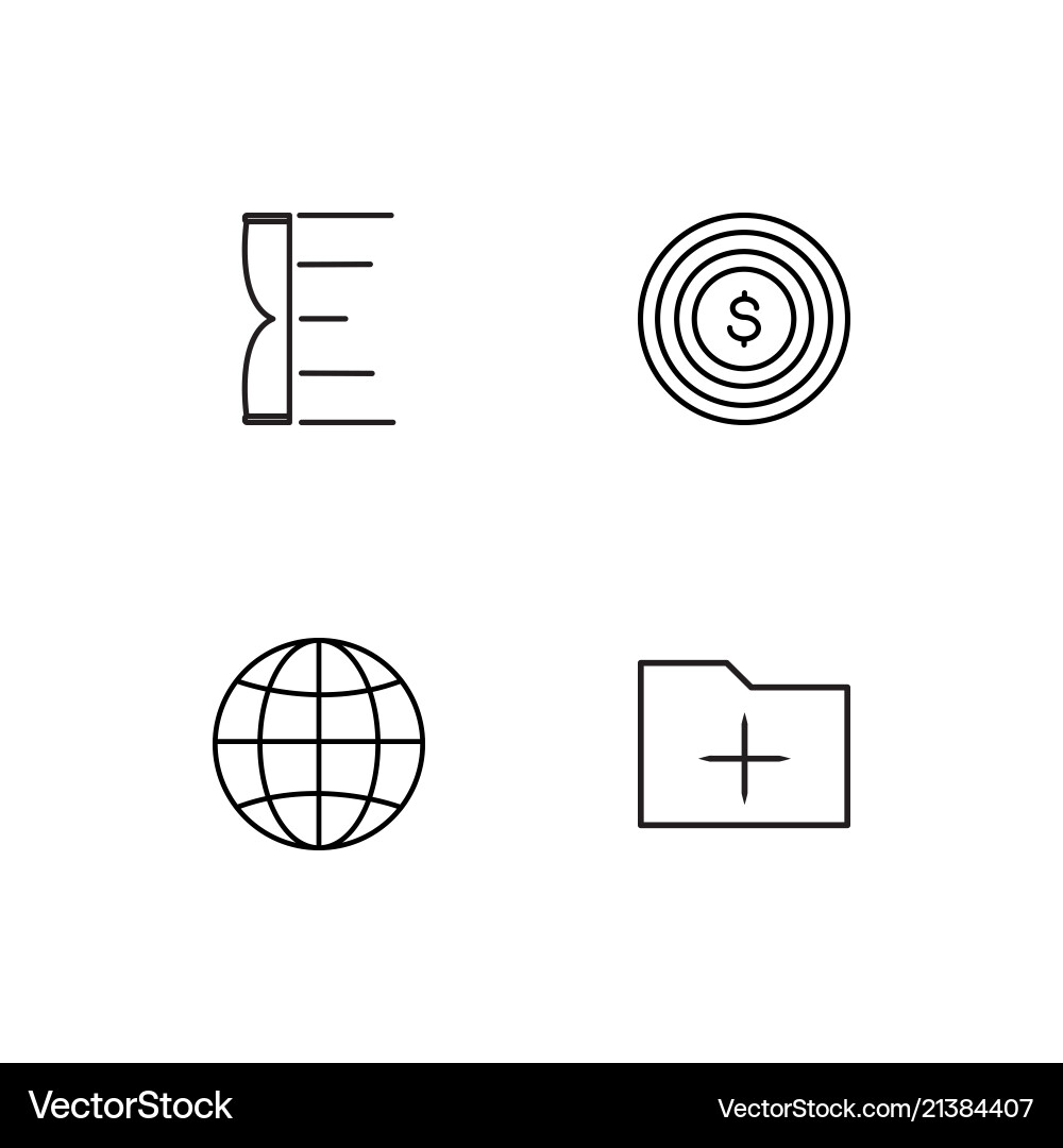 Time linear icons set simple outline vector image