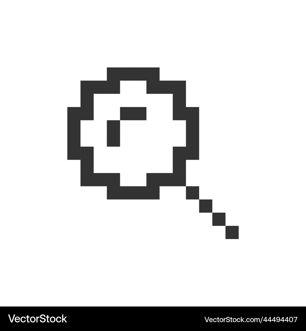 Vergrößern Glas pixeled ui icon Vektorbild
