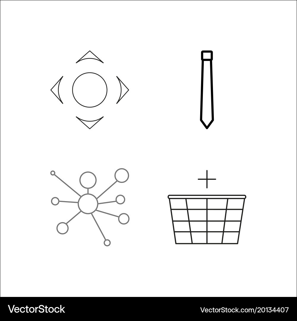 Web simple linear icon setsimple outline icons vector image
