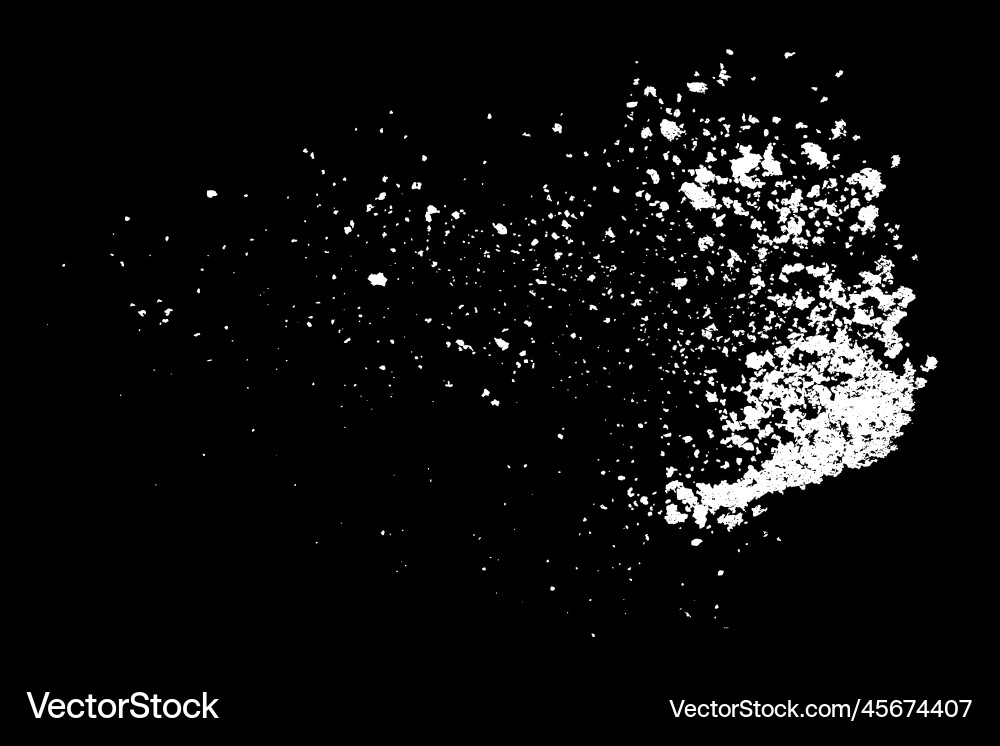 White splashes isolated on black background White splashes isolated on black background vector image