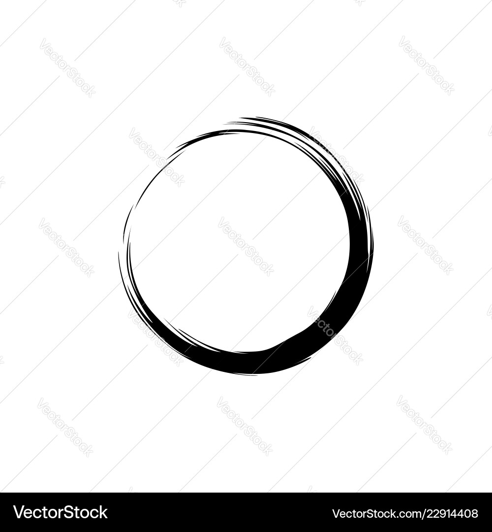 Black zen circle watercolor logo sign icon Black zen circle watercolor logo sign icon Vector Image