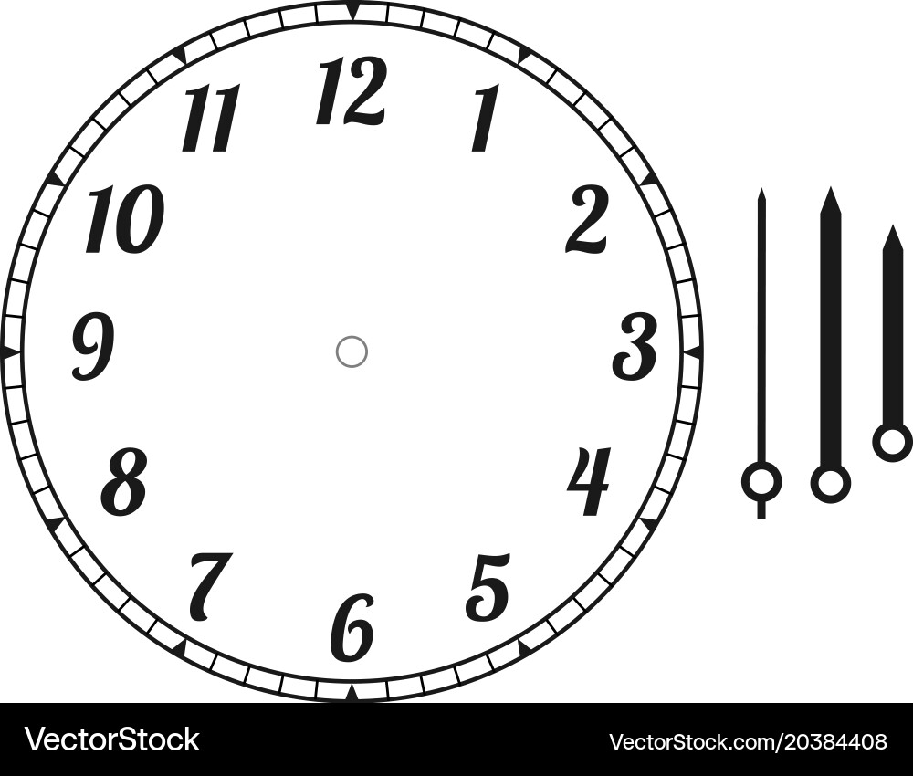 Clock face round Royalty Free Vector Image - VectorStock