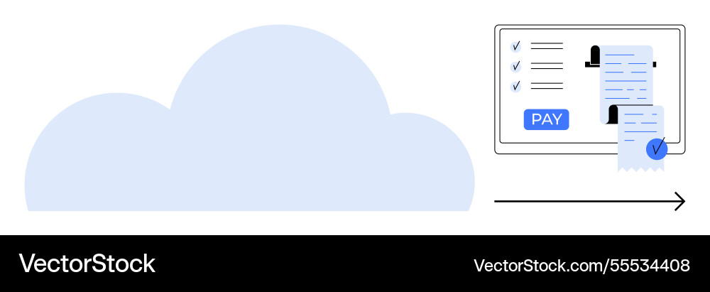 Cloud-based digital payment system for efficient Vector Image