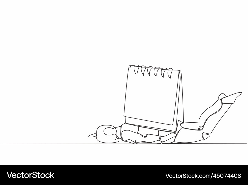 Continuous one line drawing stressed robot under Continuous one line drawing stressed robot under vector image