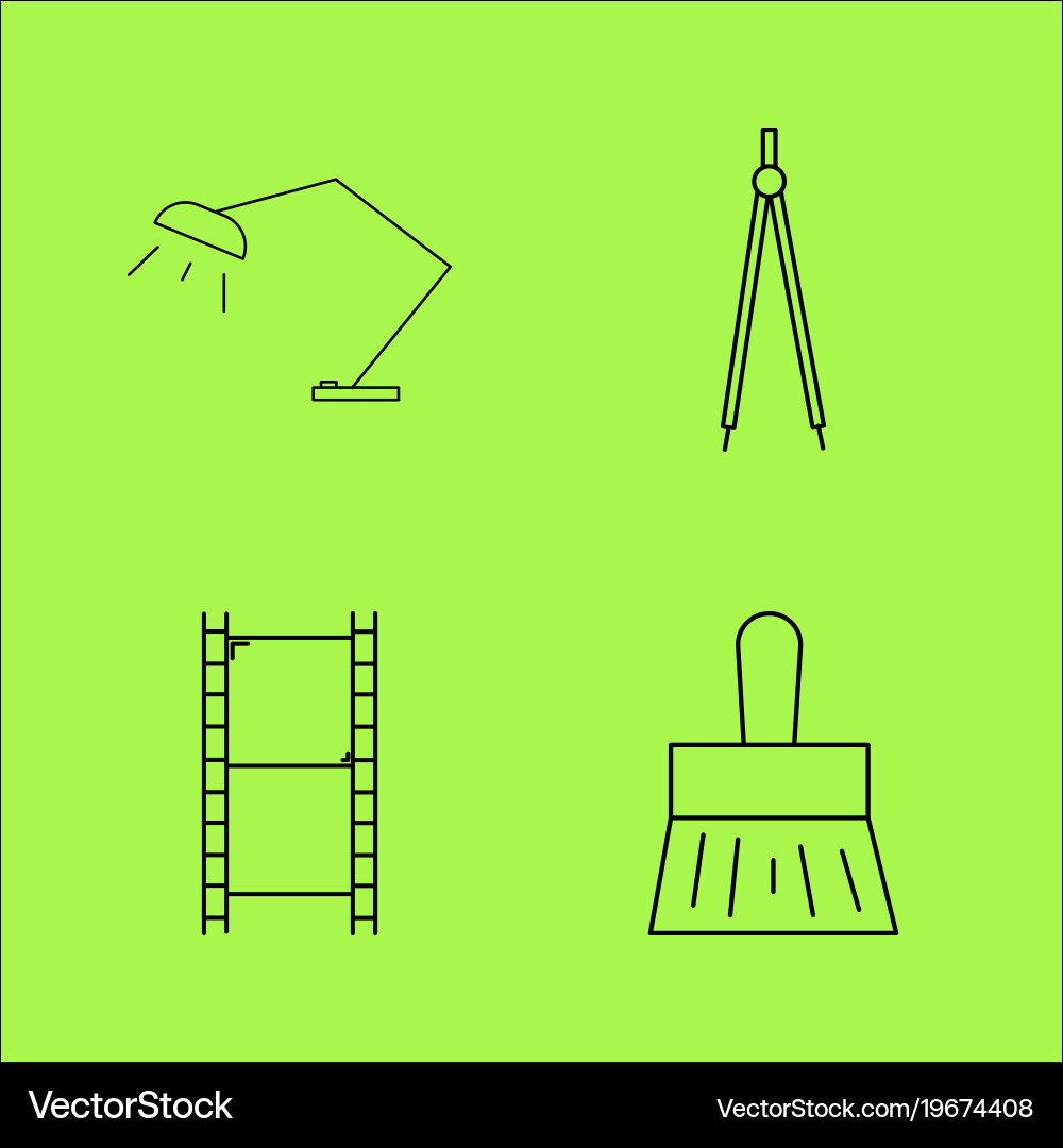 Design elements simple linear outline icon set Vector Image
