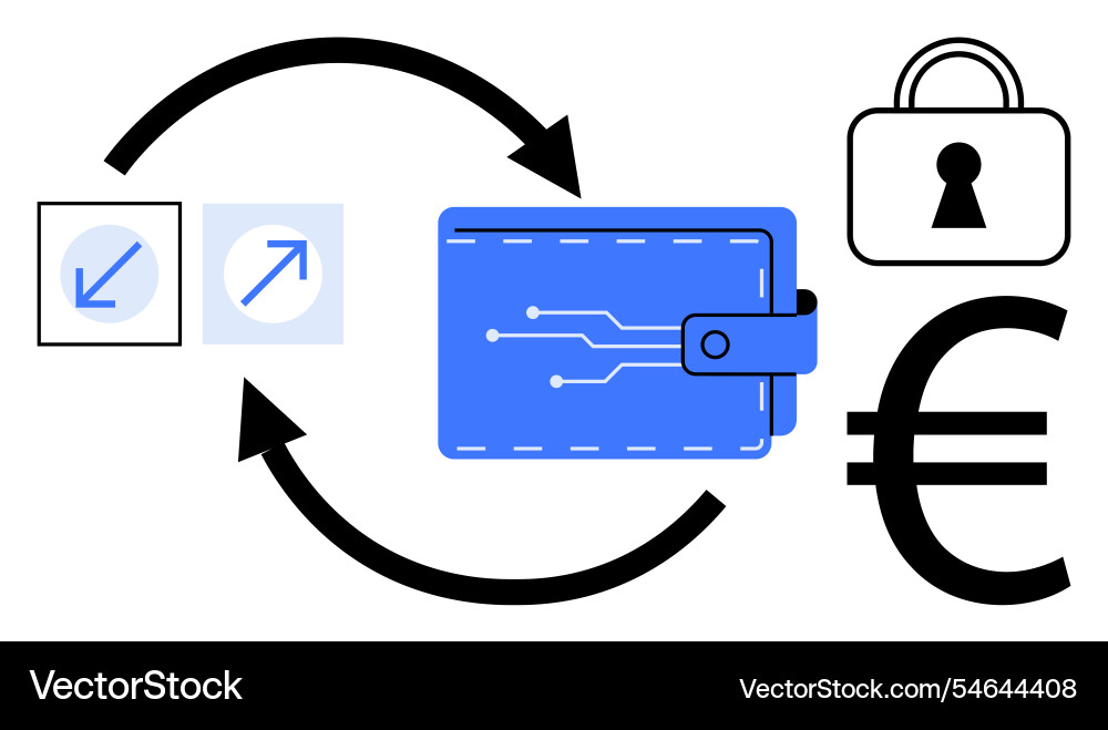 Digital wallet secure transactions Digital wallet secure transactions vector image