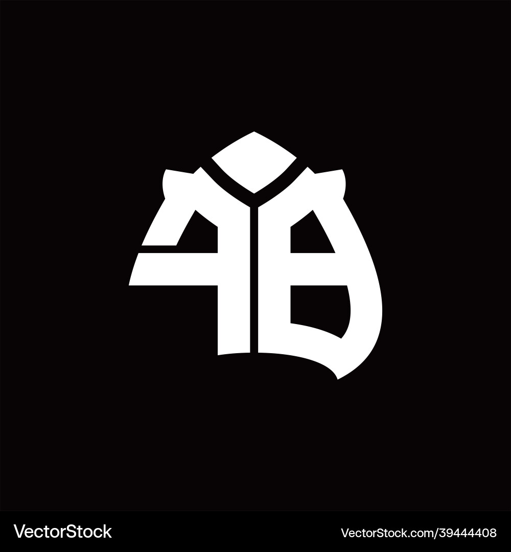 Fb logo monogram with spade shape design template Vector Image