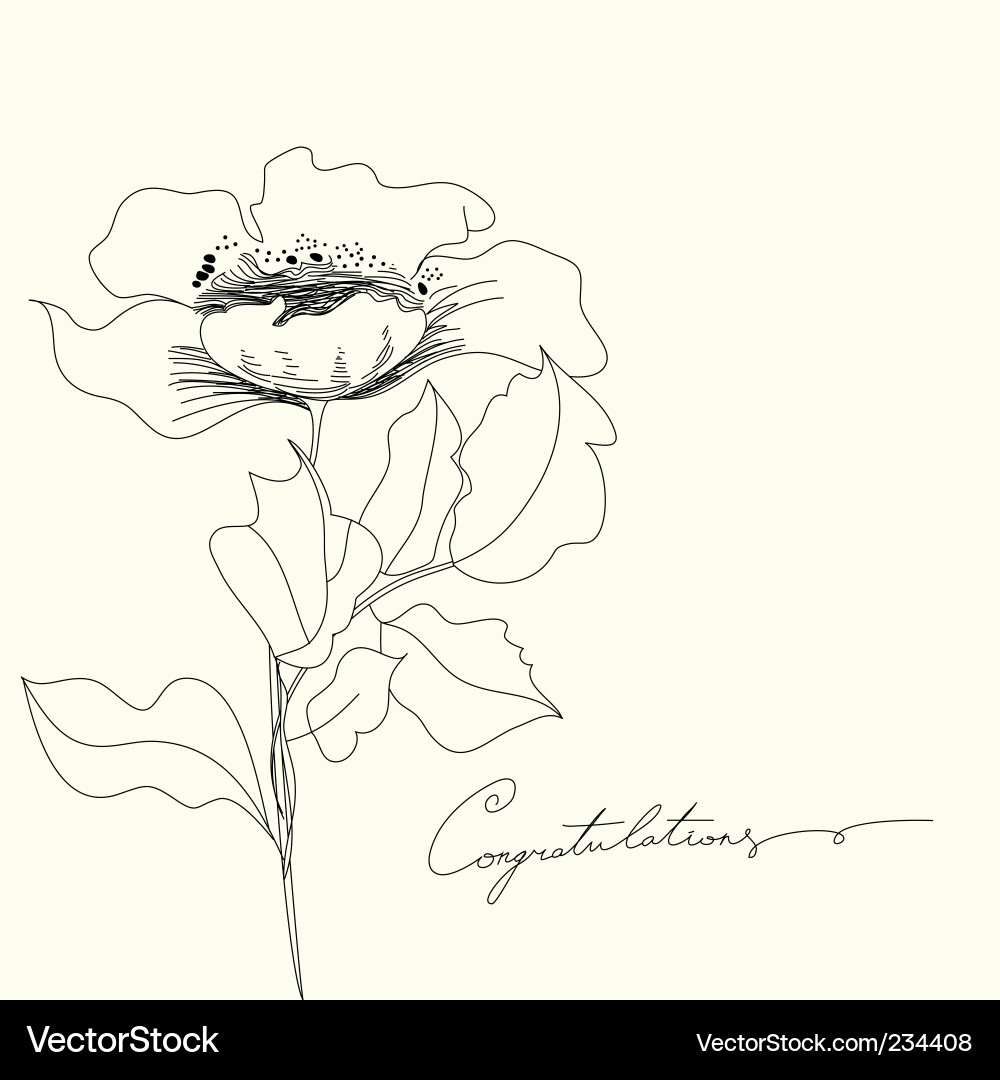 Floral Congratulations Card Vector Image