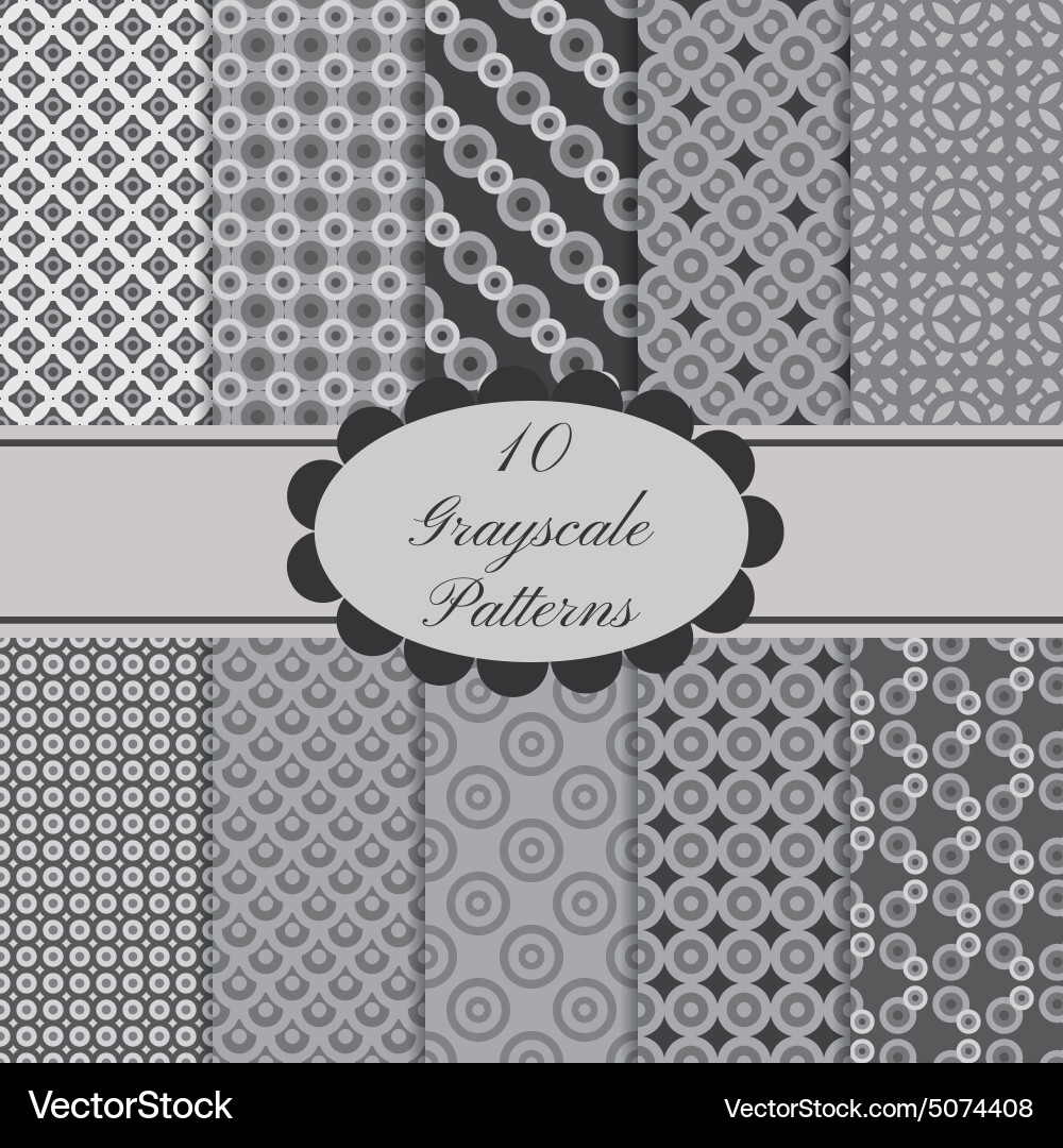 Grayscale Circle Patterns vector image