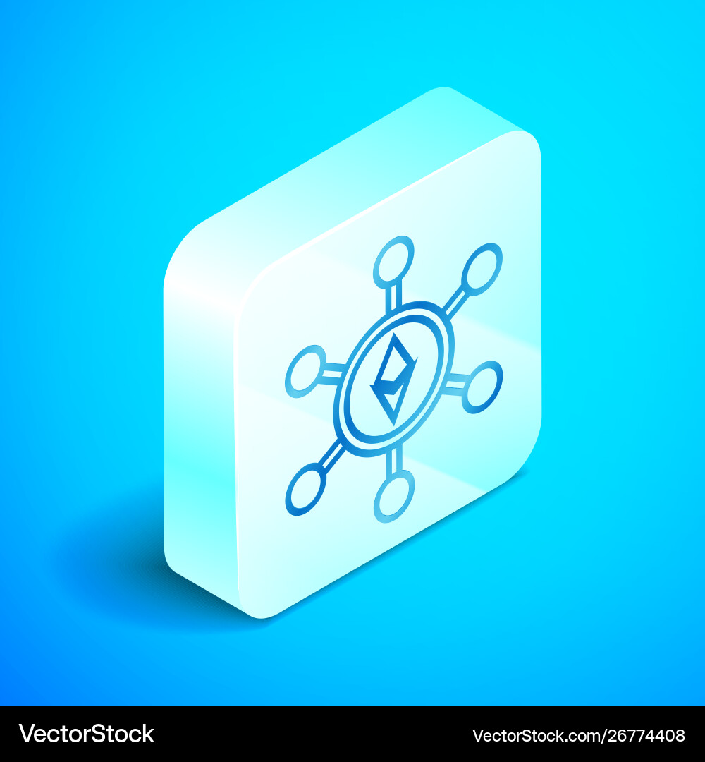 Isometric line blockchain technology ethereum eth Isometric line blockchain technology ethereum eth vector image