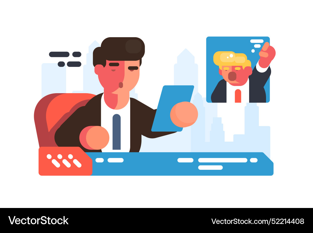 News anchorman reporting News anchorman reporting vector image