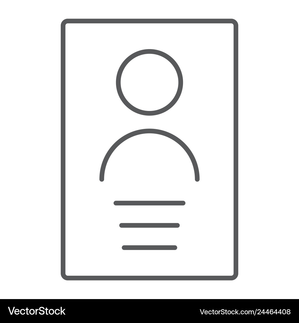Personal data thin line icon file and information vector image