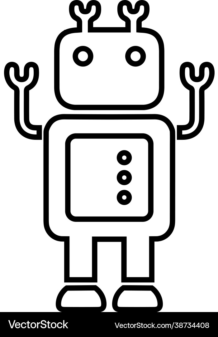 Robotics robot line icon outline Vector Image