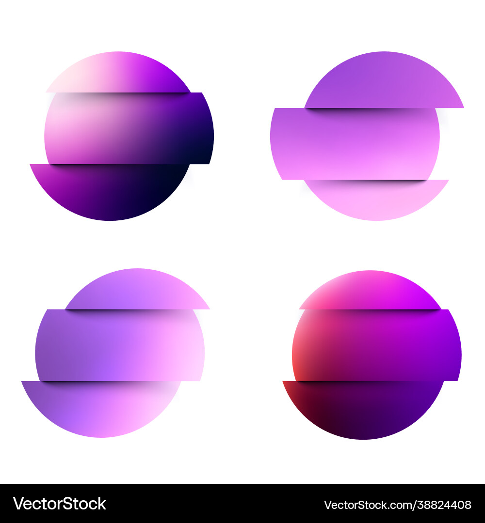 Set deformed gradient circles in glitch style Set deformed gradient circles in glitch style vector image