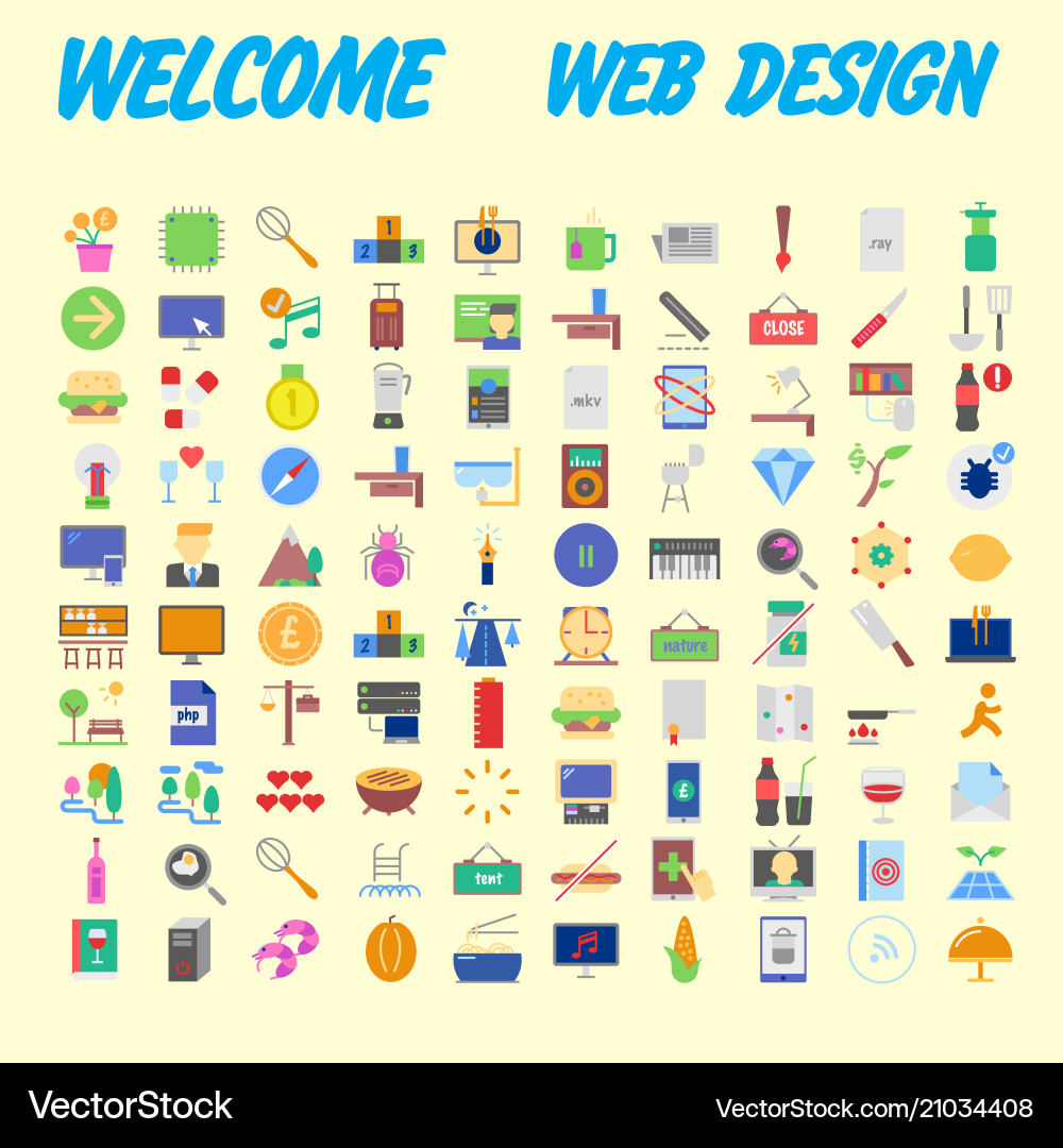 Set line icons in flat design with elements vector image