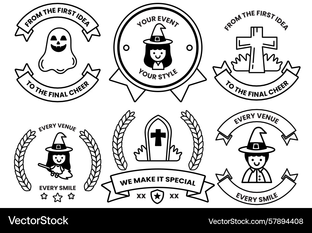 Set of in party and event concepts line Vector Image