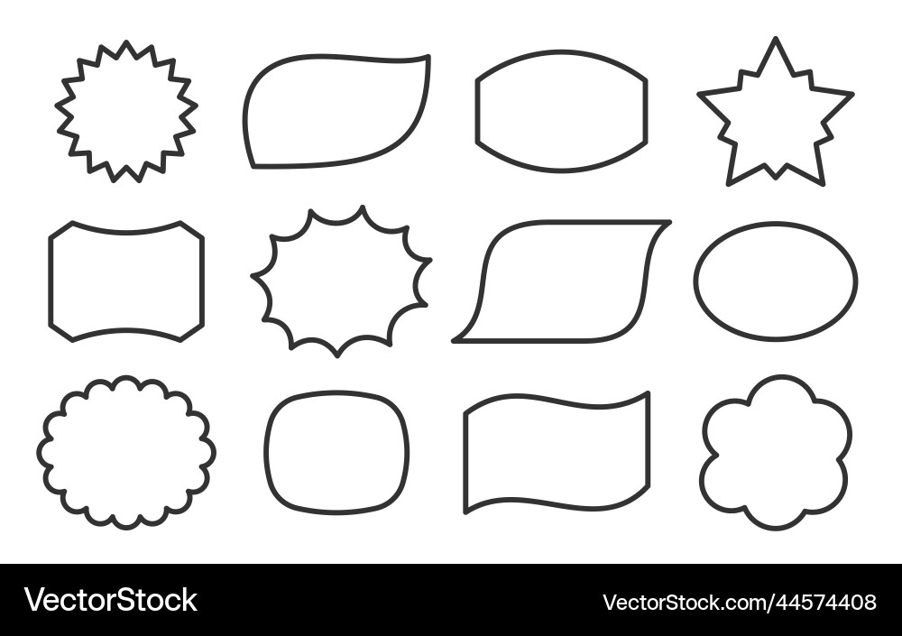 Speech bubble cloud shape price tag label frame vector image