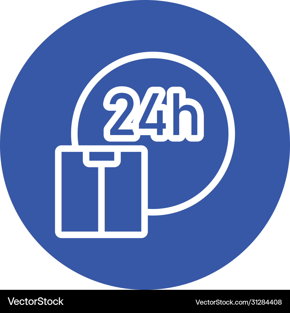 Time 24 hours service and box block style Time 24 hours service and box block style vector image