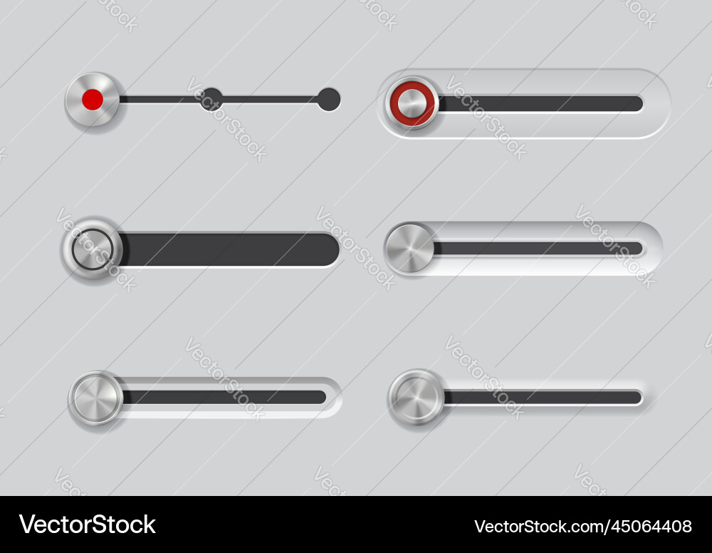 Volume Slider UI Controls vector image