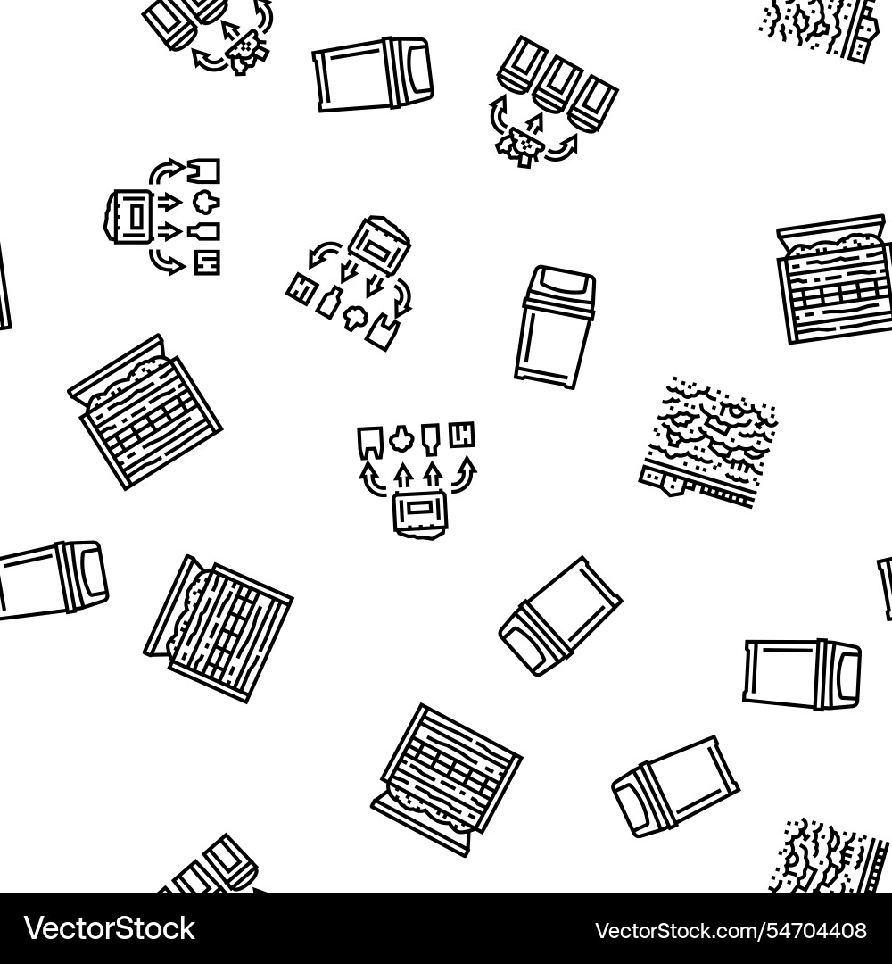 Waste sorting garbage plastic seamless pattern Waste sorting garbage plastic seamless pattern vector image