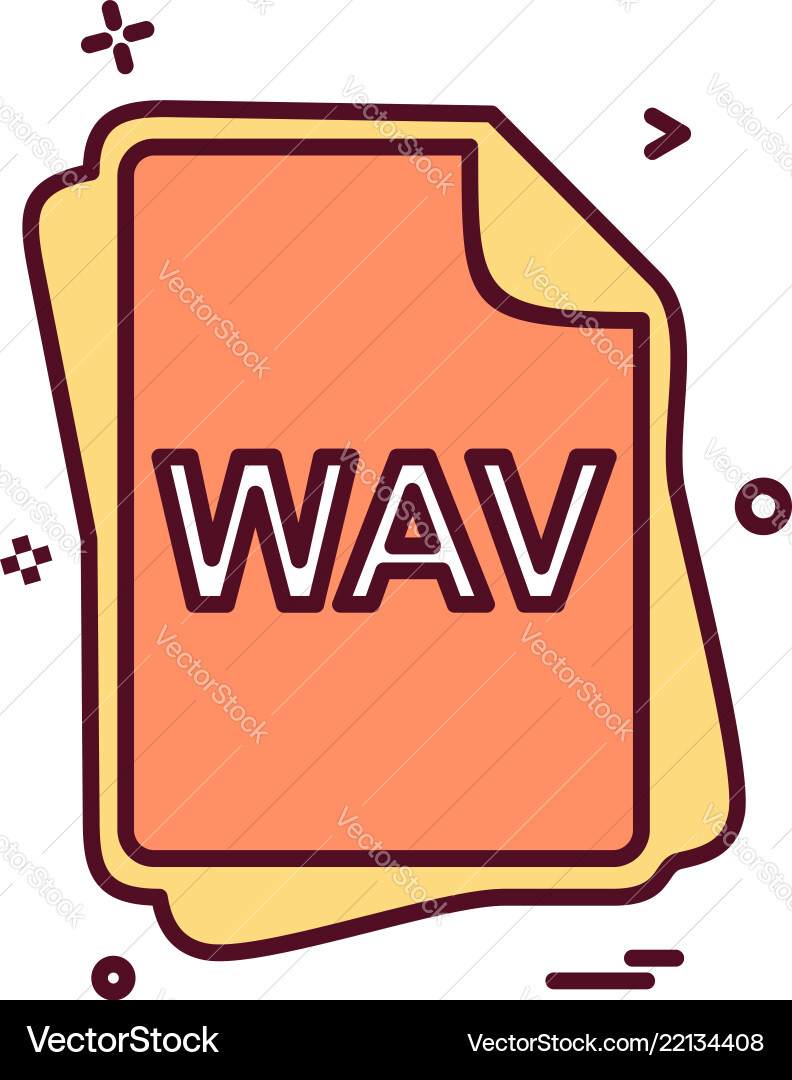 Wav file type icon design vector image