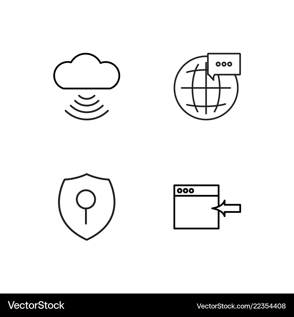 Web simple outlined icons set Vector Image