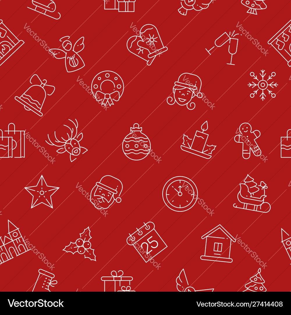 Xmas Linear Symbol Pattern Vector Image
