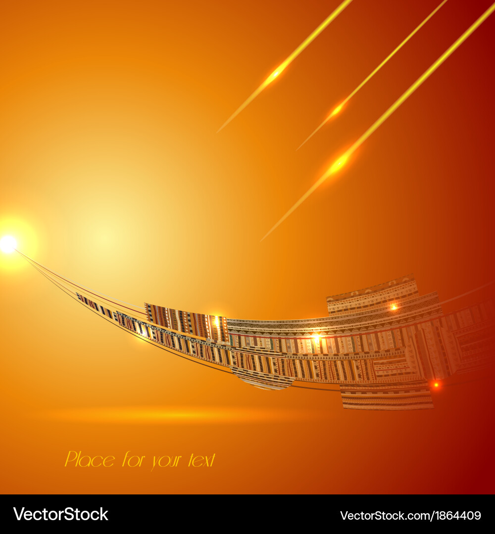 Abstract design element on a orange background vector image