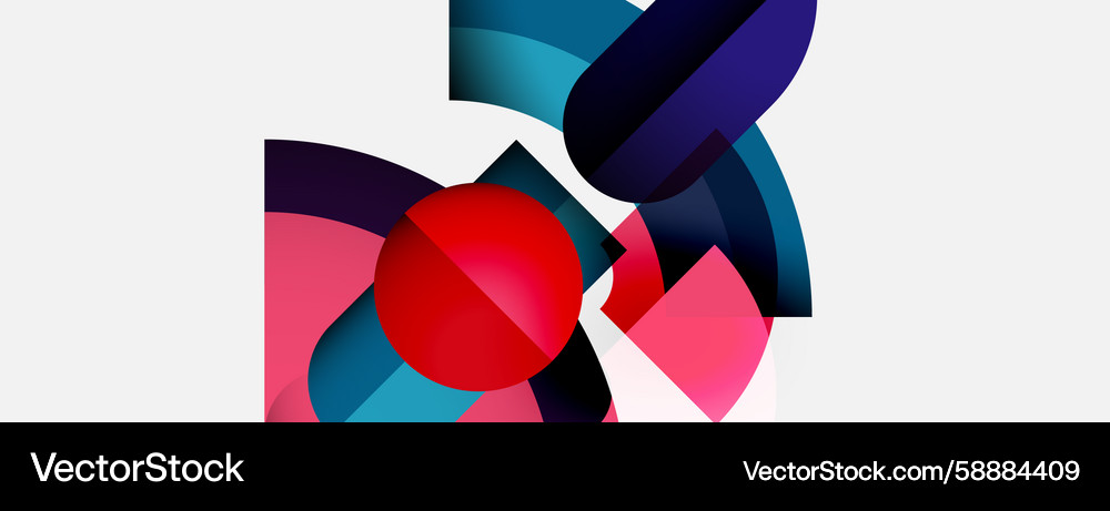Abstract Overlapping Shapes - Red Sphere Vector Image