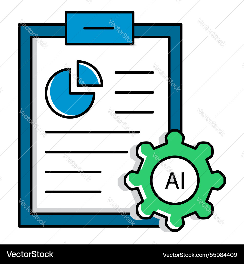 Annual ai automation report document icon design vector image