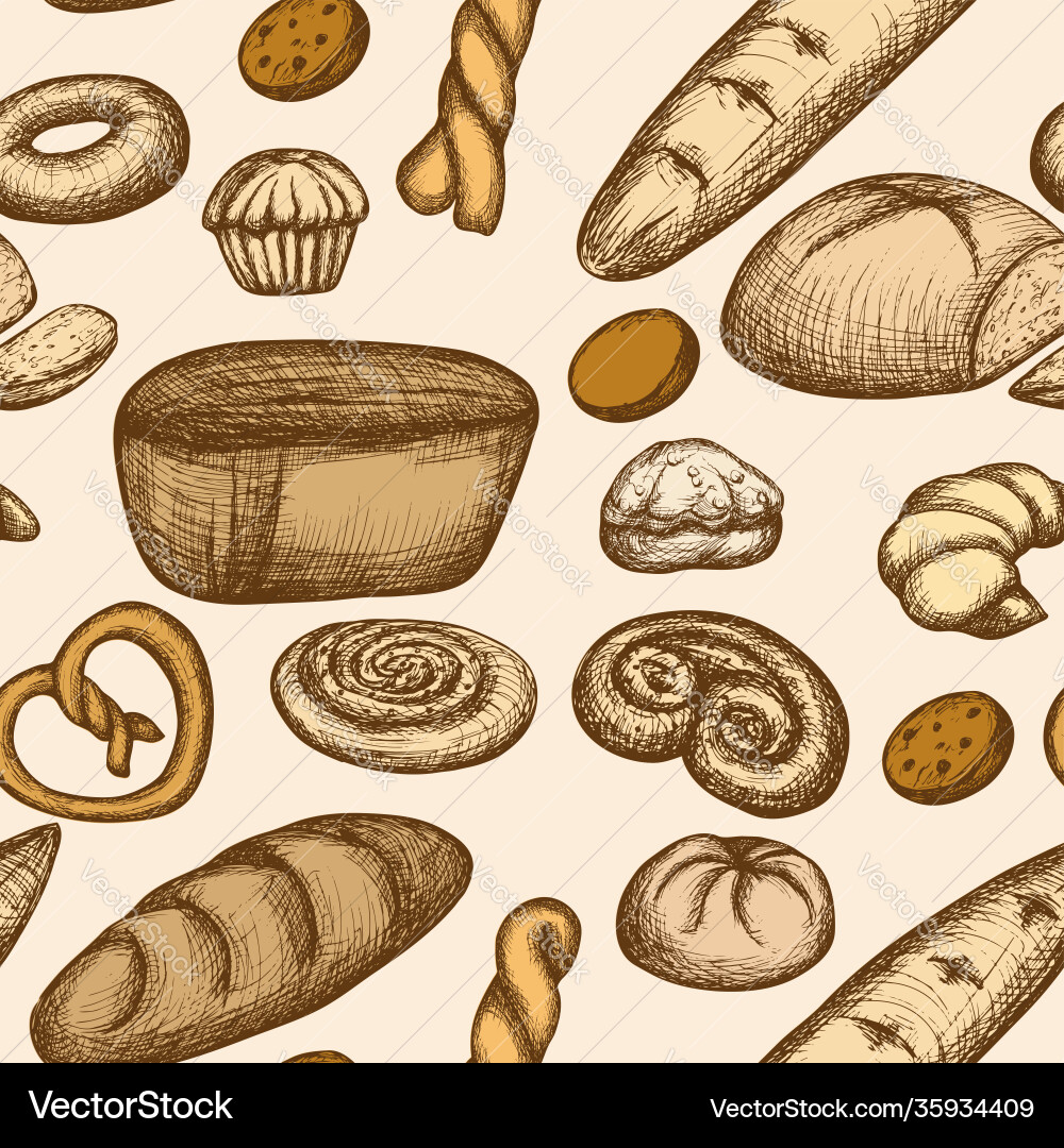 Bakery seamless pattern Vector Image