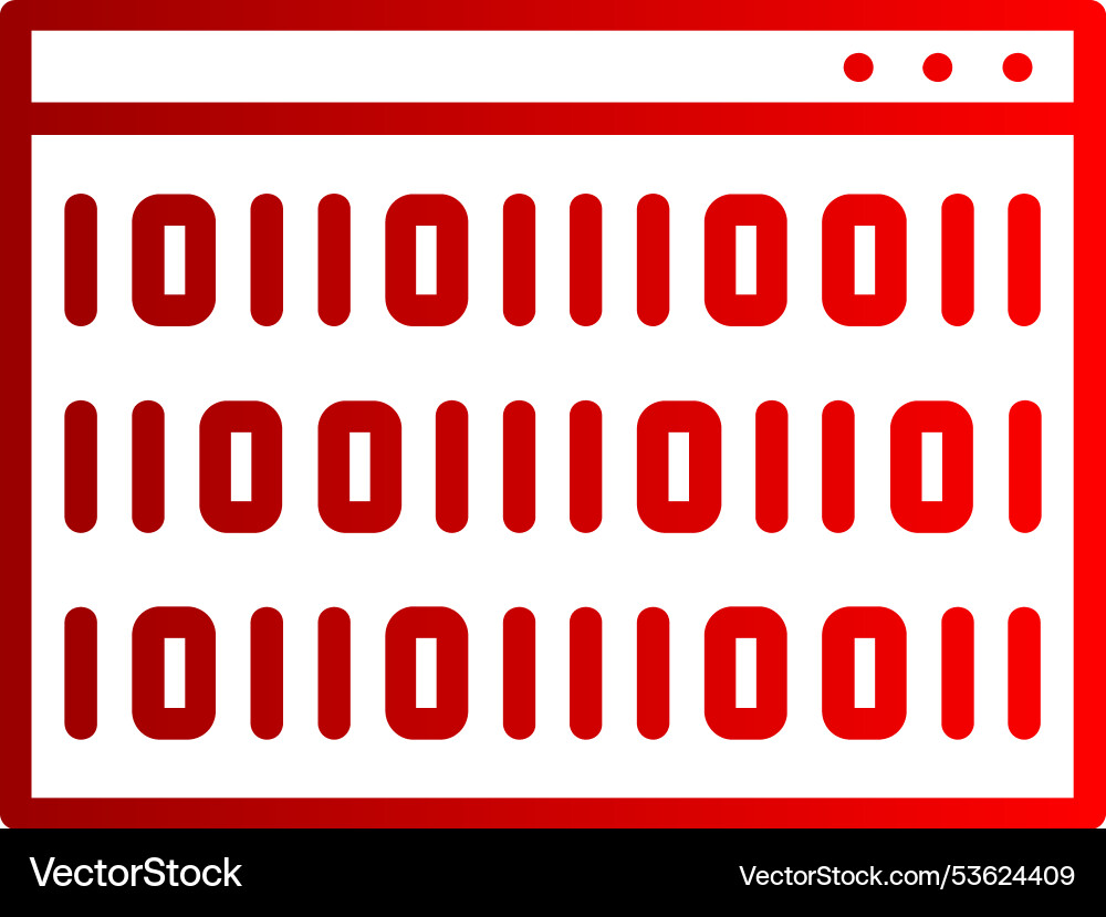 Binary code line gradient icon Vector Image