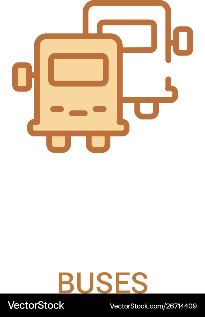 Buses concept 2 colored icon simple line element Buses concept 2 colored icon simple line element vector image