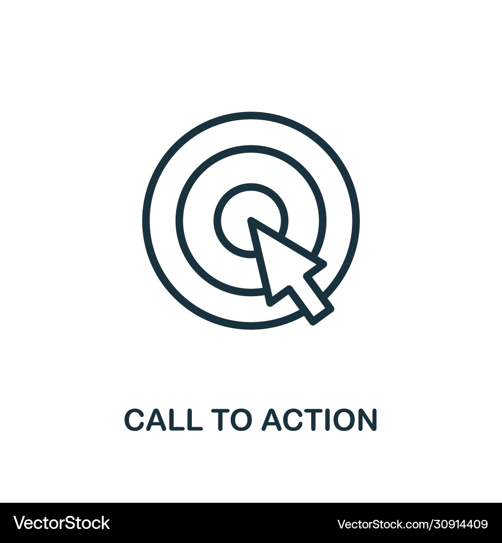 Call to action icon line style simple element Call to action icon line style simple element vector image