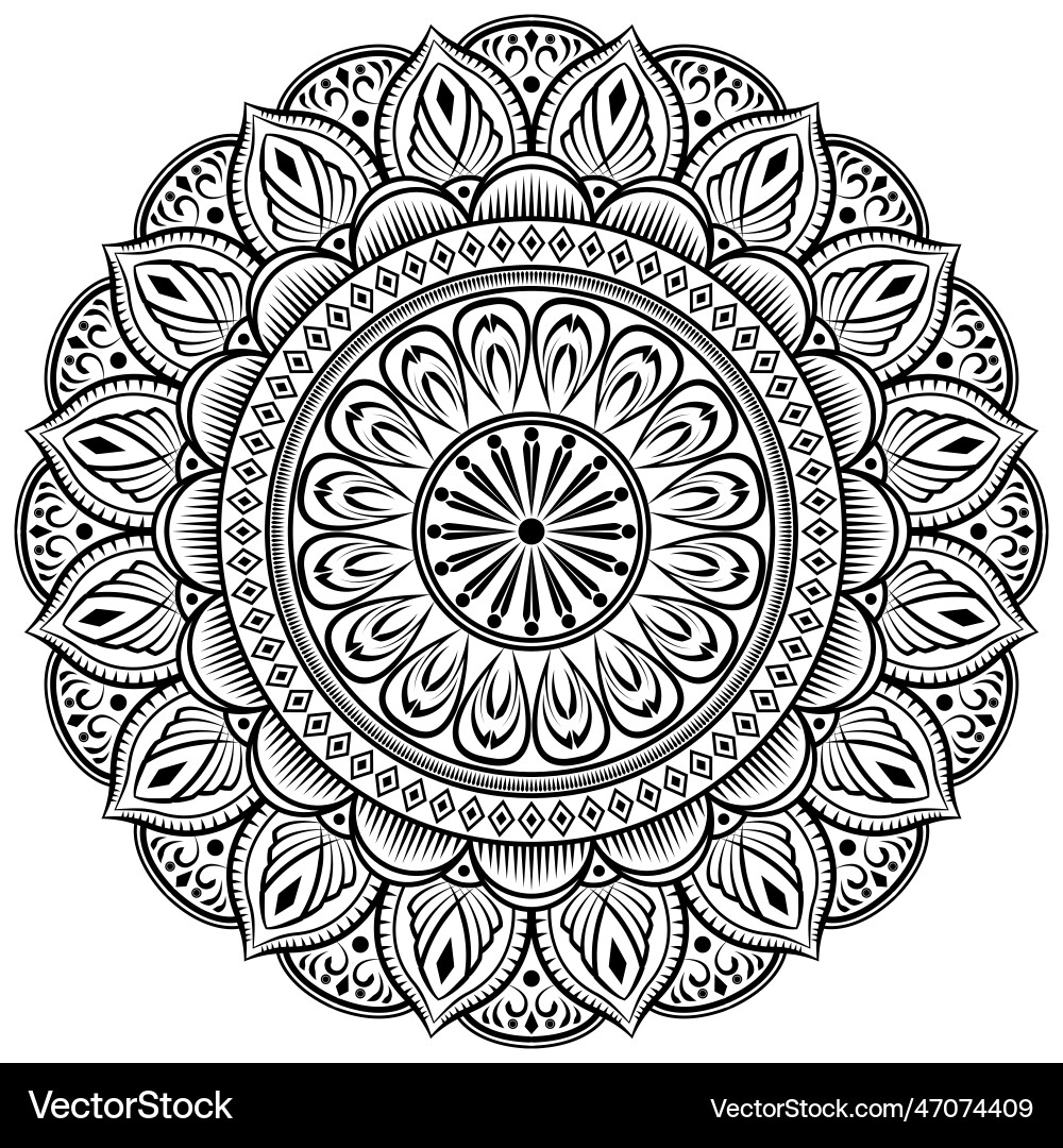 Circular pattern in the form of a mandala Circular pattern in the form of a mandala Vector Image