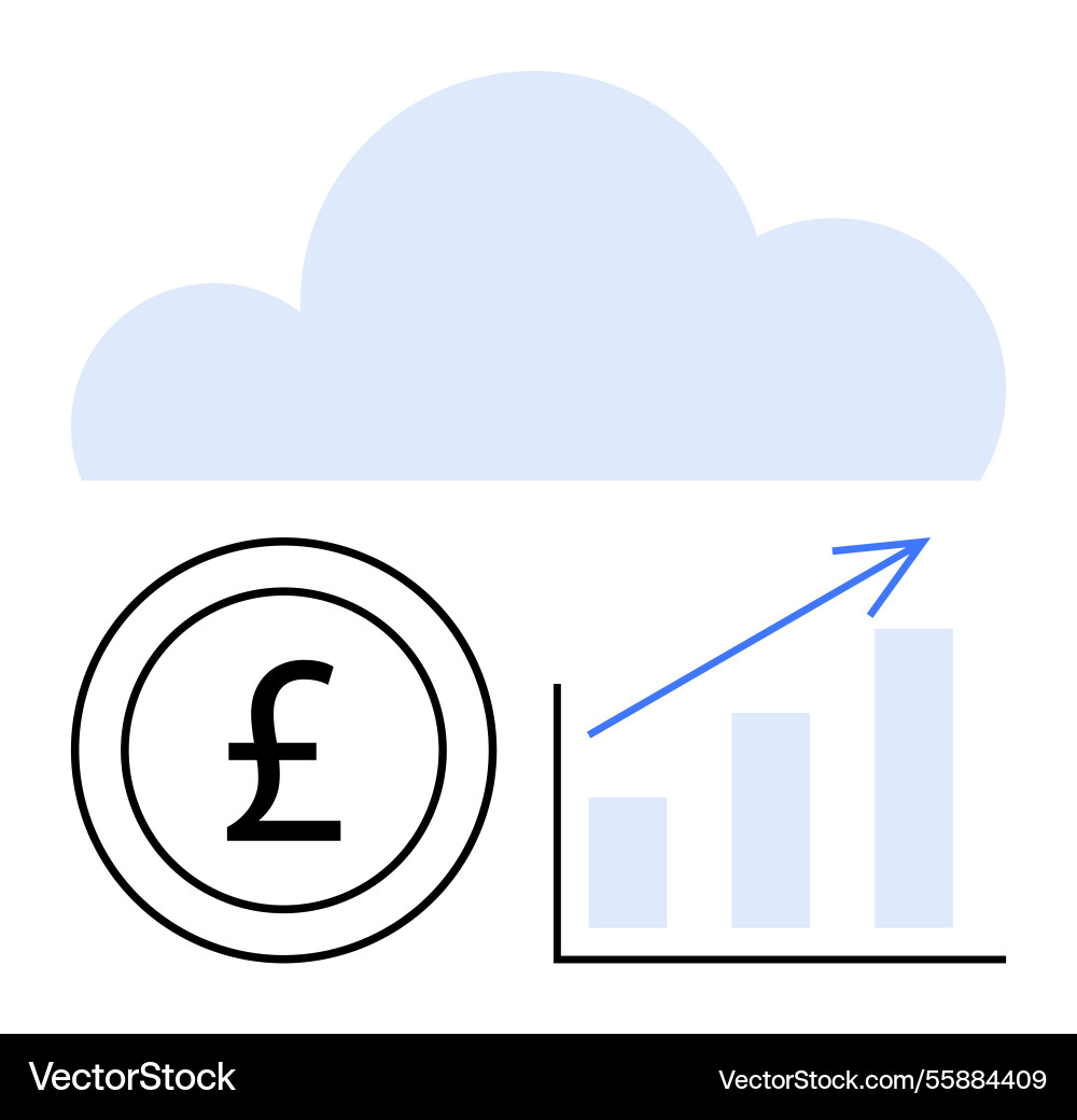 Cloud computing for financial growth with data Vector Image