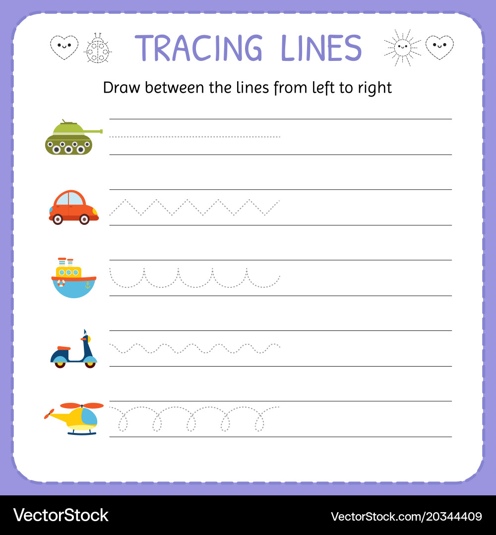 Draw between the lines from left to right vector image