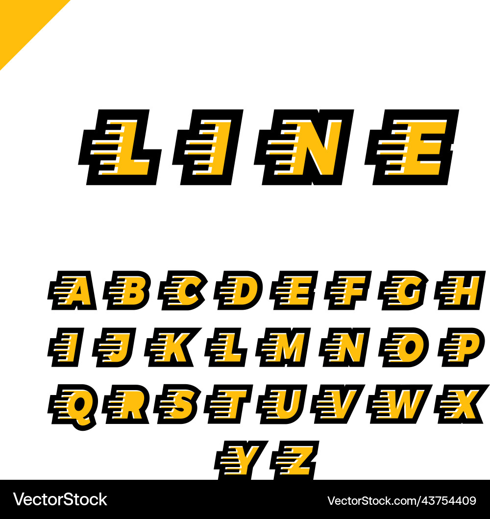 Express service font fast speed lines alphabet vector image