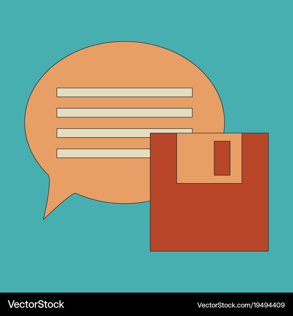 Flat text message icon speech bubble symbol Vector Image