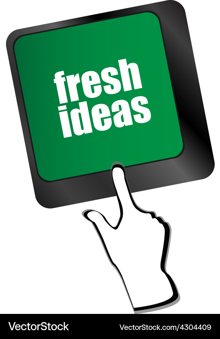Fresh ideas button on computer keyboard key vector image