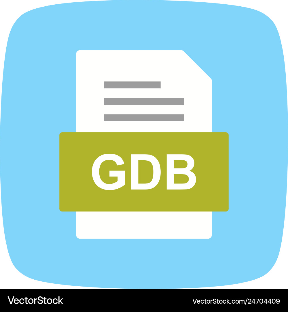 Gdb file document icon vector image