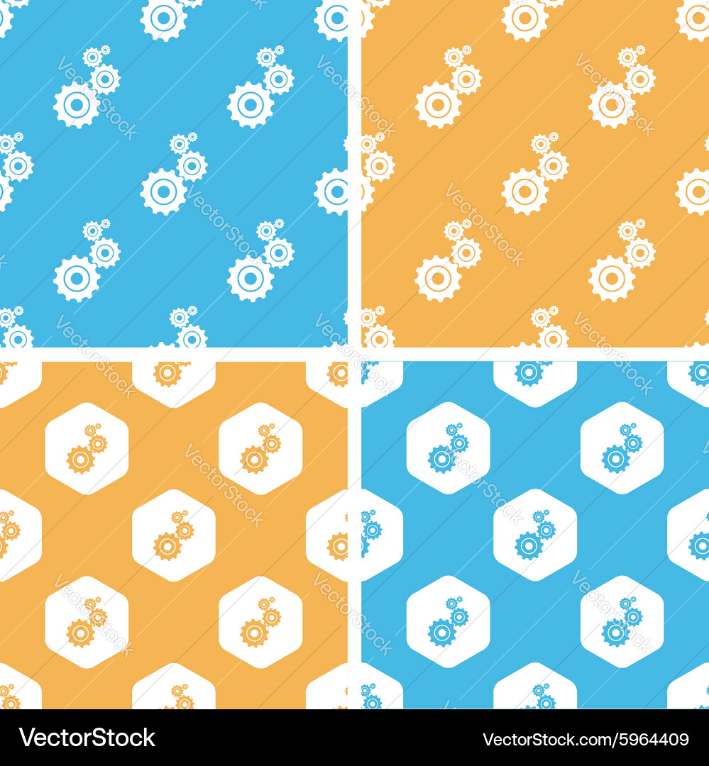 Gears pattern set colored vector image