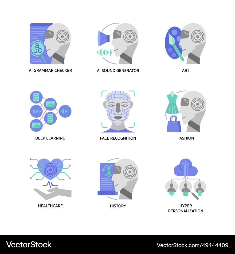Generative ai icon set Vector Image