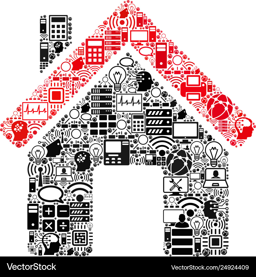 House composition icon for bigdata and computing House composition icon for bigdata and computing vector image