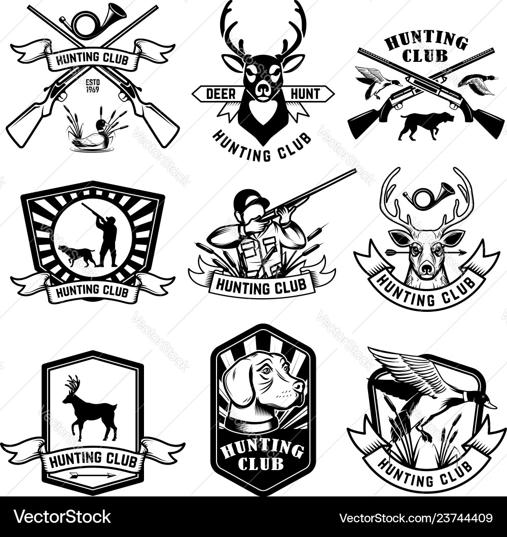 Hunting Emblems & Wildlife vector image