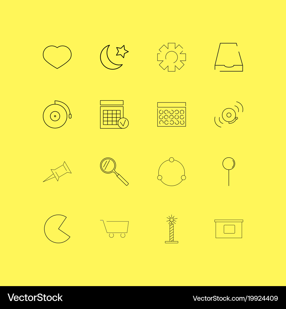Interface linear icon set simple outline icons vector image